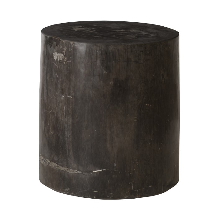 Petrified Wood Stool, Wood, Espresso Wood