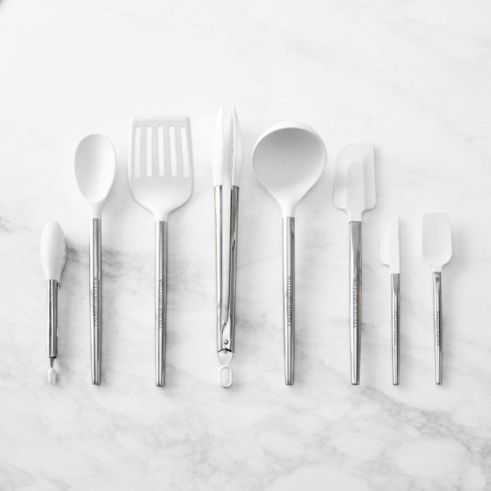 Williams Sonoma (White) Stainless-Steel Silicone Utensils, Set of 8