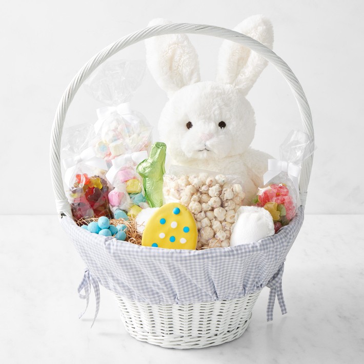 Pottery Barn Kids x Williams Sonoma Large Classic Gingham Easter Basket, Chambray
