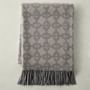Novelty Patterned Jacquard Cashmere Throw, Chain Link, Light Gray