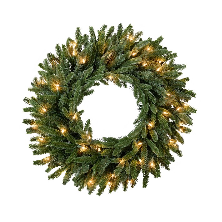 Balsam Hill Fraser Fir Pre-Lit Wreath, 32"