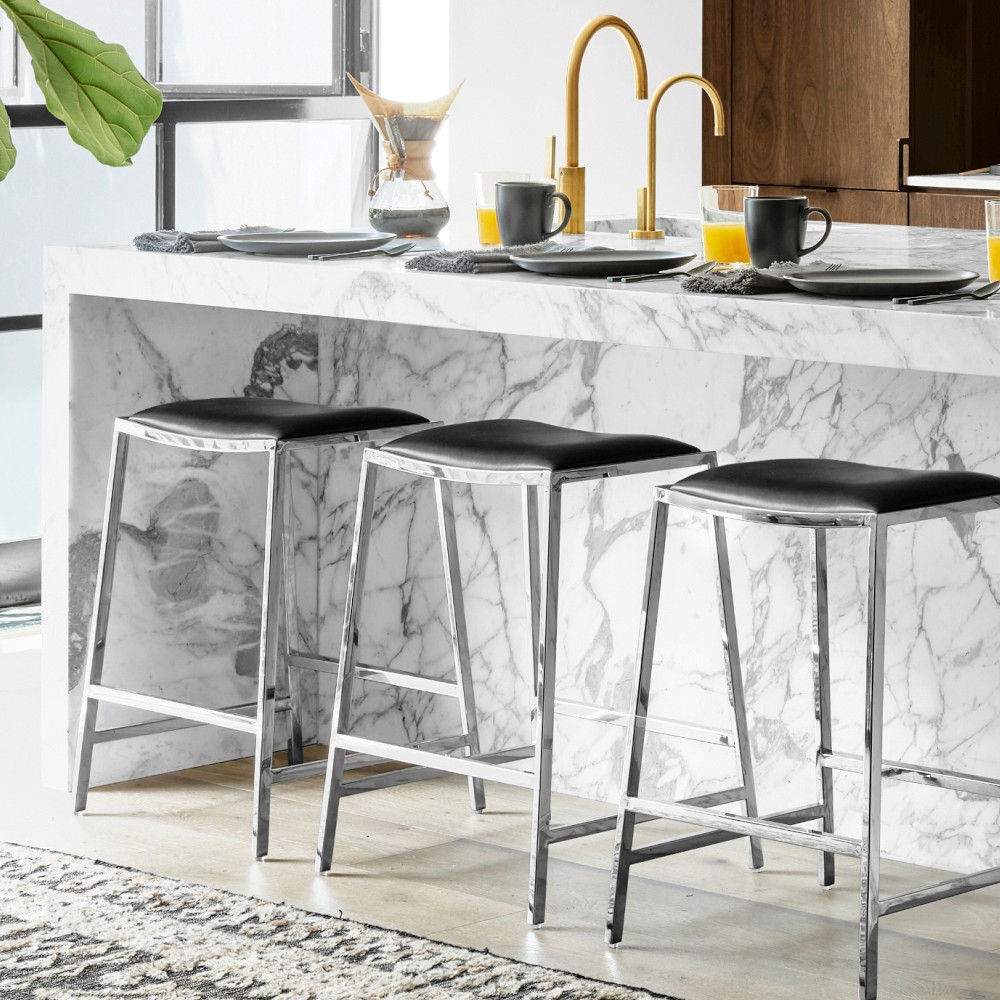 Dessau Upholstered Backless Counter &amp; Bar Stool