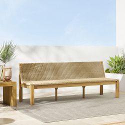 Larnaca Outdoor Natural Teak x All Weather Weave Customizable Sectional (84.5&quot;)