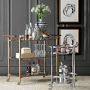 Truman Round Bar Cart, Polished Nickel (20&quot;)