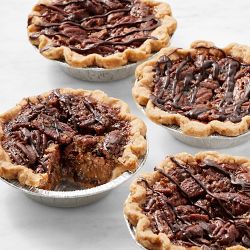 Bourbon Chocolate Pecan Mini Pies, Set of 4