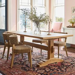 Swedish Trestle Extendable Rectangular Dining Table (84&quot;-116&quot;)