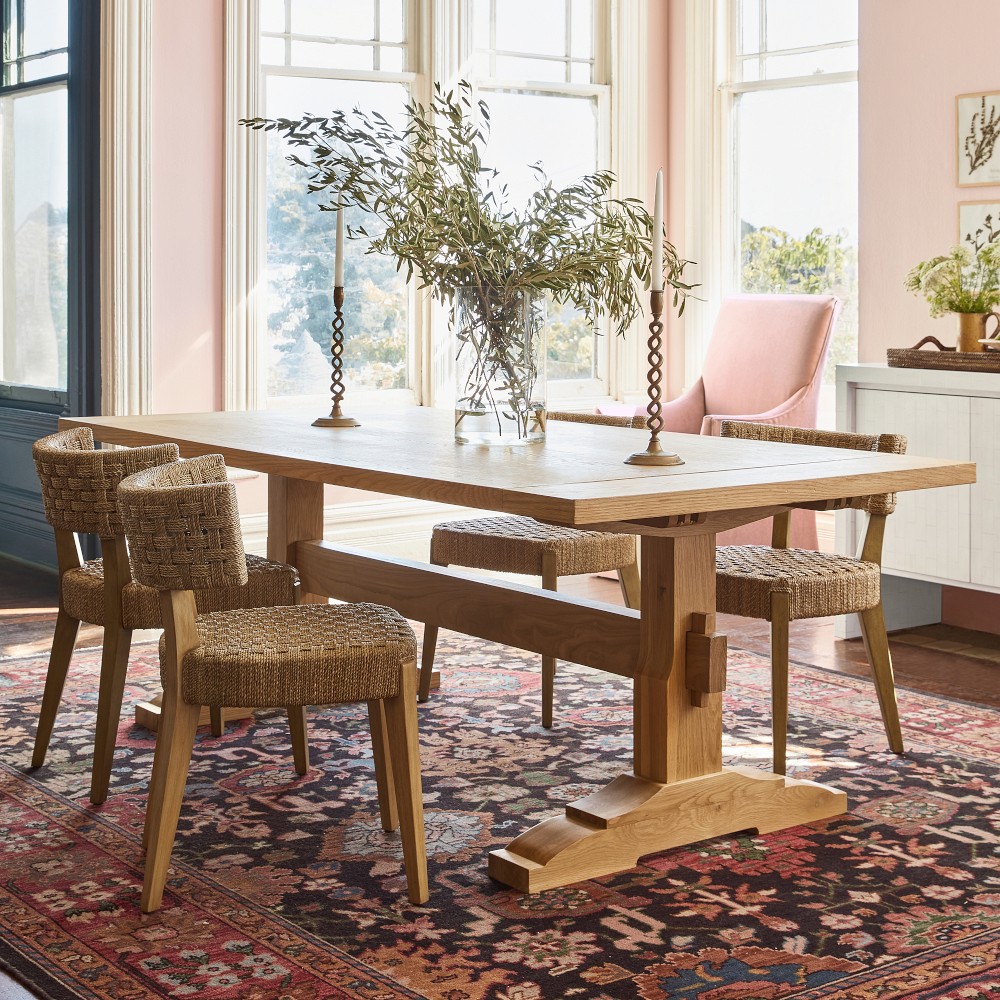 Swedish Trestle Extendable Rectangular Dining Table (84&quot;-116&quot;)