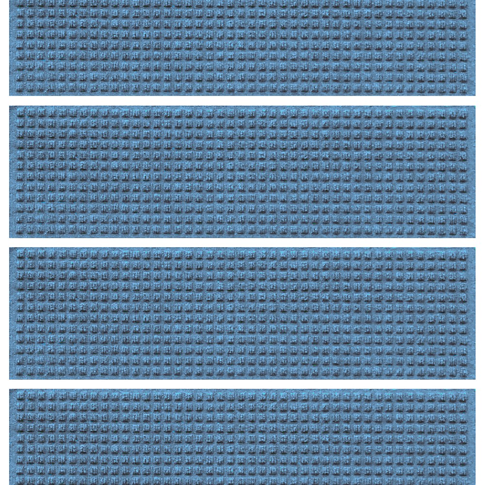 Waterhog Squares 8.5"x30" Stair Tread Mats, Set of 4, Bluestone