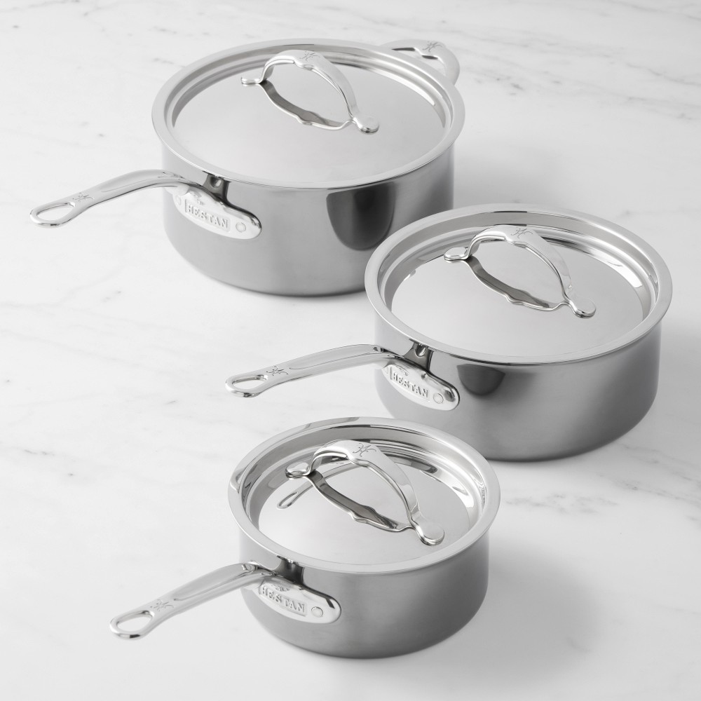 Hestan NanoBond Titanium Stainless-Steel 3-Piece Saucepan Set, 1 1/2-Qt., 3-Qt., & 4-Qt.