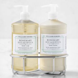 Williams Sonoma Rosemary Eucalyptus Hand Soap & Lotion 3-Piece Set, Classic, Stainless-Steel