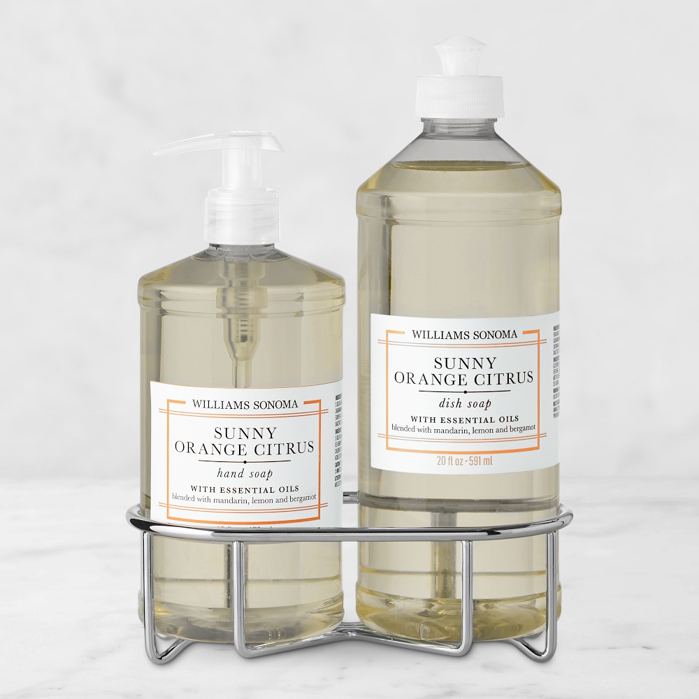 Williams Sonoma Sunny Orange Citrus Hand Soap & Dish Soap 3-Piece Kitchen Set, Stainless-Steel