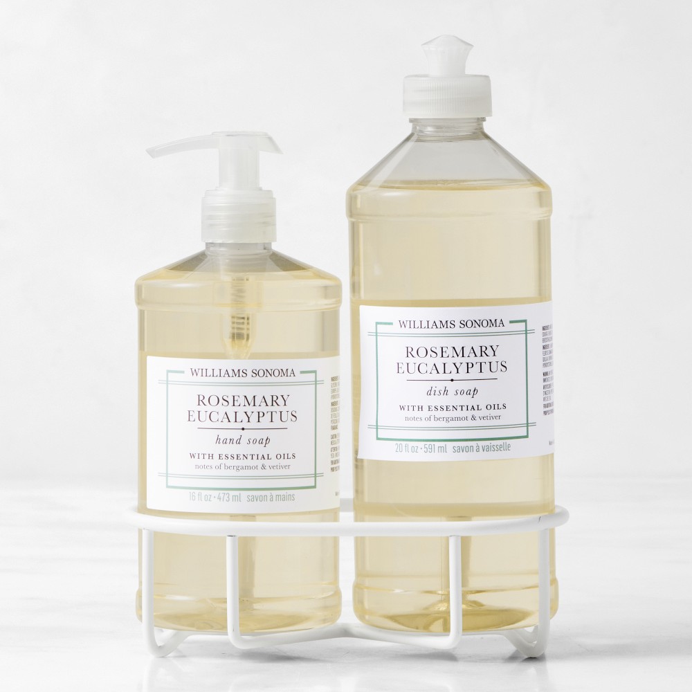 Williams Sonoma Rosemary Eucalyptus Hand Soap & Dish Soap 3-Piece Kitchen Set, Matte White