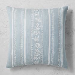 AERIN Carsey Outdoor Jacquard Pillow, 22" X 22", Blue