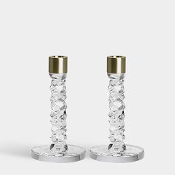 Orrefors Carat Candlestick, Set of 2