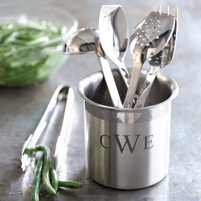 All-Clad Cook & Serve Stainless-Steel Utensils with Utensil Holder, Set of 6