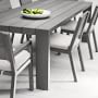 Larnaca Slate Grey Metal Dining Table &amp; Dining Chairs (94&quot;-108&quot;)