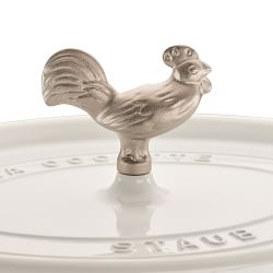 Staub Enameled Cast Iron Oval Dutch Oven, 5 3/4-Qt. with Animal Knob