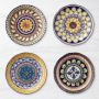 Sicily Ceramic Scalloped Mixed Appetizer Plates, Set of 4