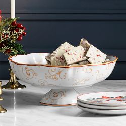 Twas the Night Before Christmas Porcelain Pedestal Fruit Bowl