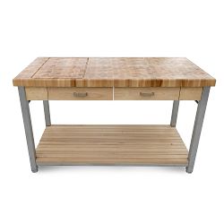 John Boos 60" 2 Drawer End-Grain Butcher Block Workbench