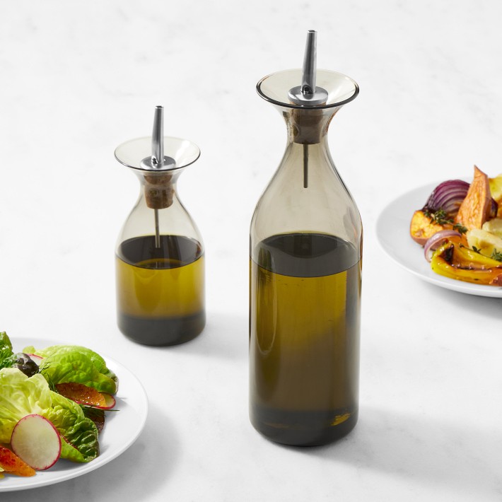 Williams Sonoma Glass Olive Oil Dispenser Set of 2 (8oz and 20oz)