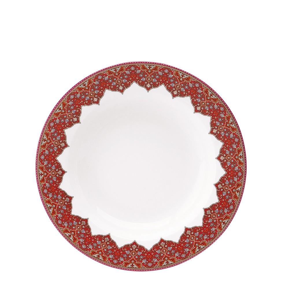 Deshoulieres Dhara Red Rim Soup Bowl