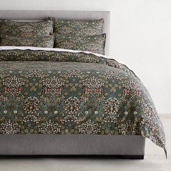 Morris & Co. x Williams Sonoma Home Blackthorn Duvet and Shams, Full/Queen Duvet, Blue