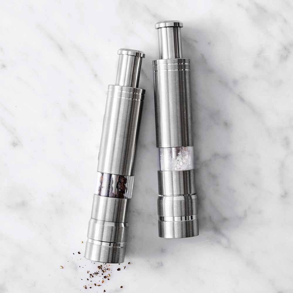 Fletchers' Mill Stainless-Steel One Handed Salt &amp; Pepper Mill