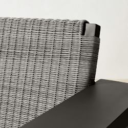 Larnaca Outdoor Slate Grey Metal x All-Weather Weave Sofa (69&quot;-96&quot;)