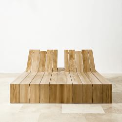 Larnaca Outdoor Natural Teak Double Chaise
