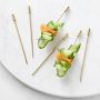 Antique Brass Cocktail Picks, Set of 6, Short