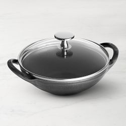 Staub Enameled Cast Iron Mini Wok, 8", Graphite