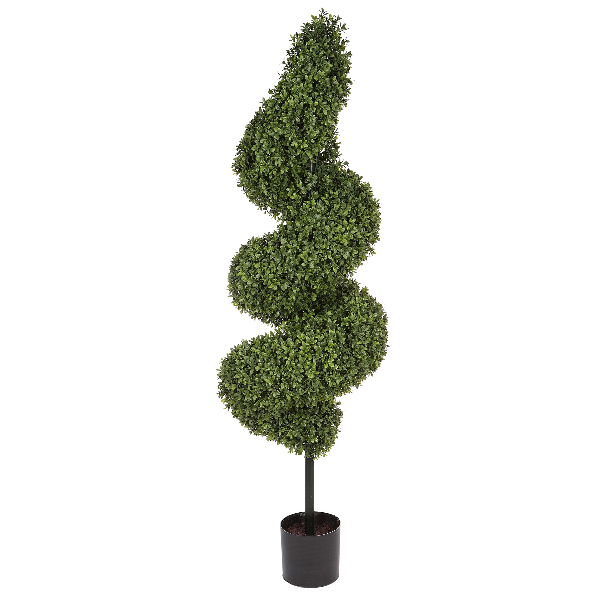 Faux Boxwood Spiral Tree, Indoor/Sheltered Outdoor, 33"