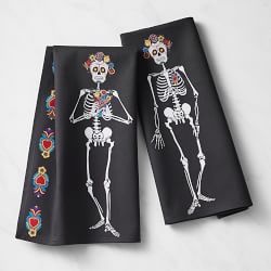 Day of the Dead Towels, Set of 2, Skeleton