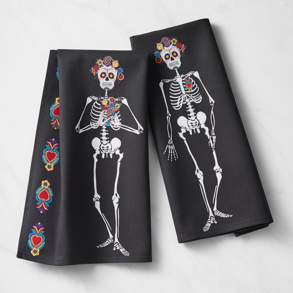 Day of the Dead Towels, Set of 2, Skeleton