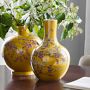 Yellow Hummingbird Ginger Jar Gourd Vase