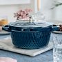 Staub Enameled Cast Iron Embossed Twist Dutch Oven, 4 1/4-Qt.