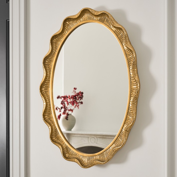 AERIN x Williams Sonoma Home Gold Scalloped Wall Mirror