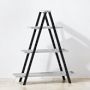 Vintage A-Frame Ladder Plant Stand with Galvanized Shelves