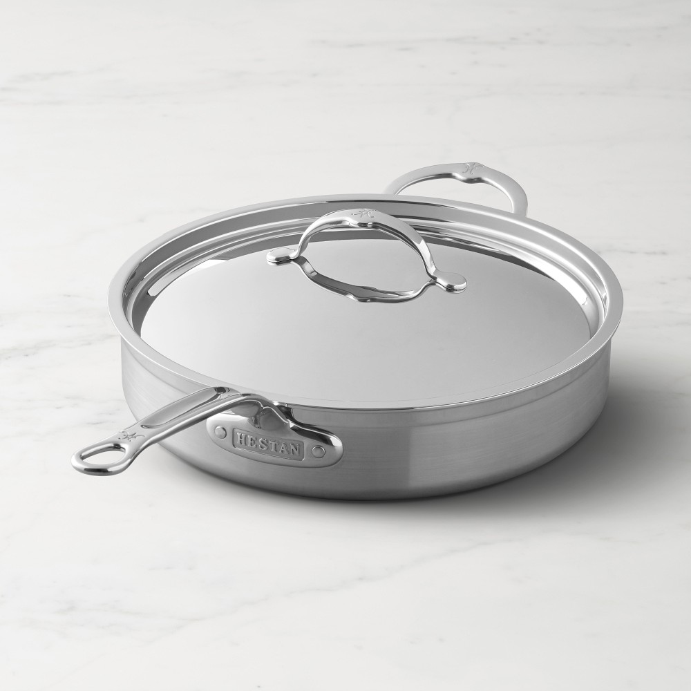 Hestan ProBond Professional Clad Stainless-Steel Covered Sauté with Helper Handle, 5-Qt.
