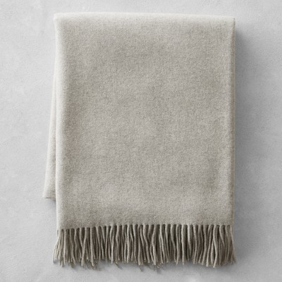 Solid Cashmere Throw, 50&quot; X 65&quot;, Light Grey