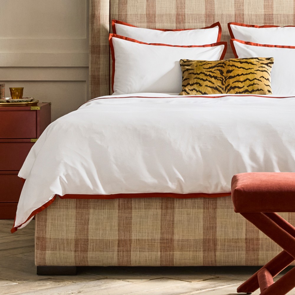 Chambers&#174; Italian Border 300TC Sateen Duvet Cover & Shams, Persimmon