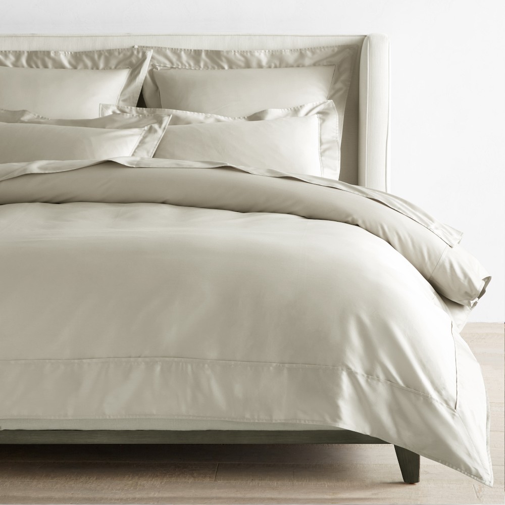 Signature 1000 Thread Count Sateen Duvet Cover &amp; Shams, Light Grey