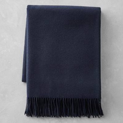Solid Cashmere Throw, 50&quot; X 65&quot;, Navy