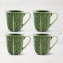 Bordallo Pinheiro Cabbage Mugs, Set of 4, Green