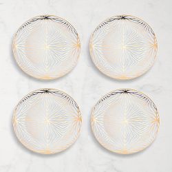 Talianna Lily Pad Salad Plates, White & Gold, Set of 4