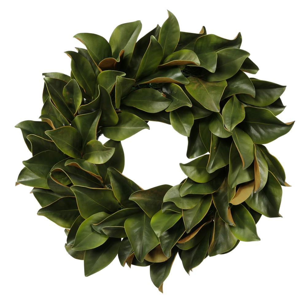 Faux Magnolia Leaf Wreath, 24"
