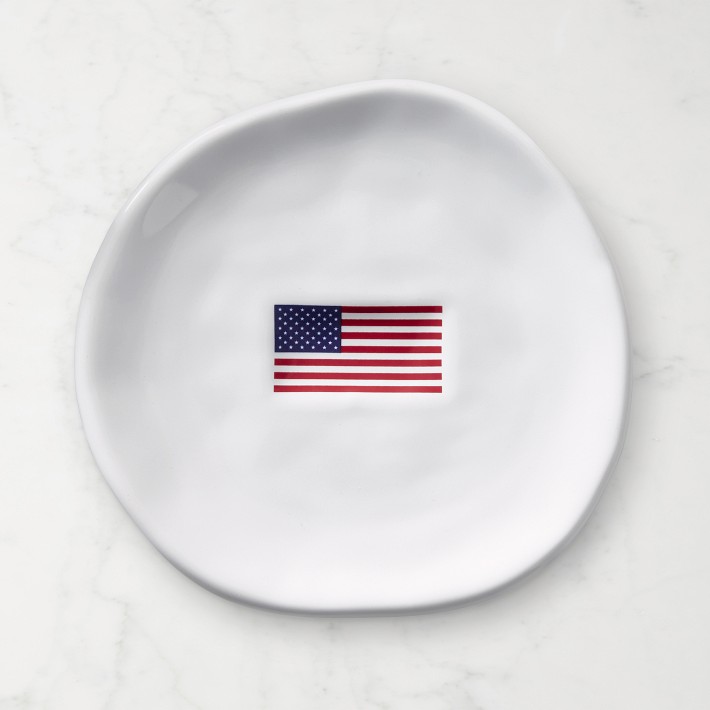 American Flag Appetizer Plates, Set of 4