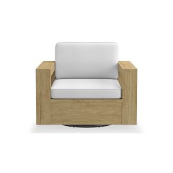 Larnaca Teak Swivel Chair Cushion, Sunbrella Performance Canvas, White