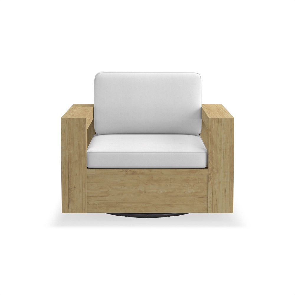 Larnaca Teak Swivel Chair Cushion, Sunbrella Performance Canvas, White